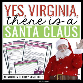 Preview of Christmas Nonfiction Reading & Assignments Yes, Virginia, There Is A Santa Claus