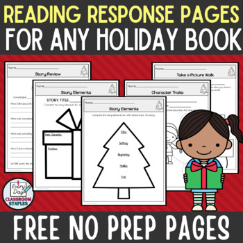Preview of FREE Christmas Read Aloud Activities for ANY Holiday Book | Graphic Organizers