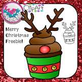 FREE Christmas Rudolph Reindeer Cupcake Clip Art