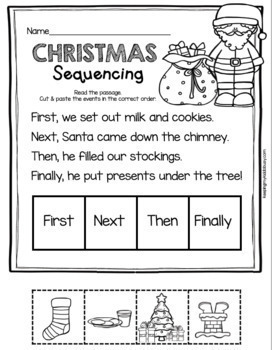 FREE Christmas Sequencing - Reading Passage with Comprehension Questions