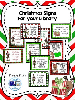 Preview of FREE Christmas Signs for Your Library/Media Center