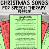 FREE Christmas Songs for Speech Therapy