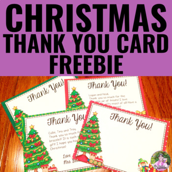 Preview of FREE Christmas Thank You Card or Note | Editable and Printable Thank You Cards