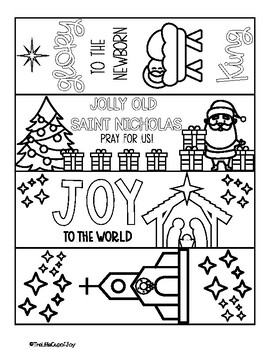 FREE Christmas Themed Coloring Bookmarks - Christian - Catholic | TPT