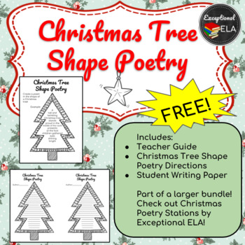 Preview of FREE: Christmas Tree Shape Poetry