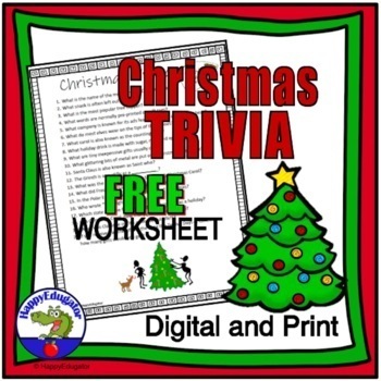 Preview of FREE Christmas Trivia Sheet with Easel Activity and Assessment