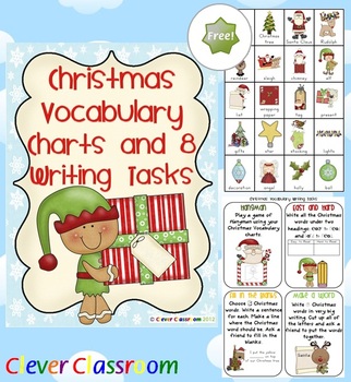 Preview of FREE Christmas Writing Vocabulary