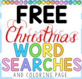 FREE Christmas Word Searches and Coloring Page