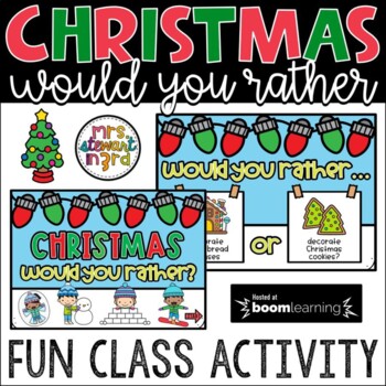 Preview of FREE Christmas Would You Rather? Deck Boom Cards™ Digital Task Cards