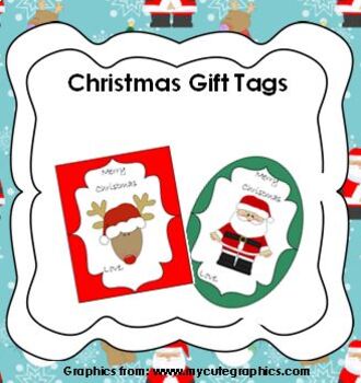 Preview of Christmas gift tags 2 versions to choose from for Holiday gifts