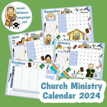 Preview of FREE Church Ministry Calendar 2024