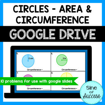 Preview of FREE Circles Area & Circumference Practice Google Drive