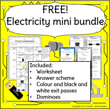 Preview of FREE - Electricity/circuits components mini bundle