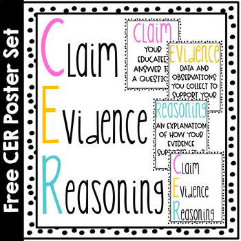 Preview of FREE Claim, Evidence, Reasoning Poster set