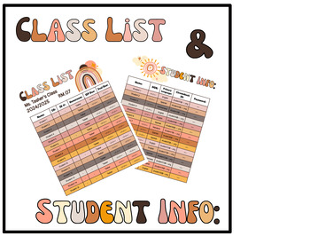 Preview of FREE Class List/Roster: Back to School Binder Essentials