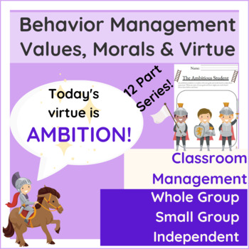 Preview of FREE Classroom Behavior Management Values Morals & Virtue Activity for K 1st 2nd