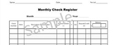 FREE Classroom Economy Check Register Sheet