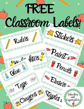 Preview of FREE Classroom Labels