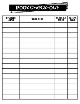 Preview of FREE Classroom Library Book Checkout Form