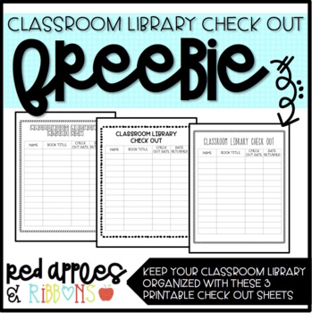 Preview of FREE Classroom Library Check Out Sheets