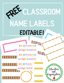 Preview of FREE Classroom Name Labels!