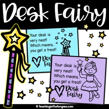 Preview of Free Clean Desk Fairy Printable Notes Awards