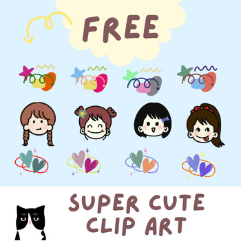 Preview of FREE Clip Art 12 Cute elements for your note!