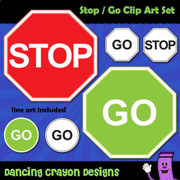 Preview of FREE Clip Art | Stop Sign and Go Sign