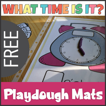 Preview of FREE Clock Play Dough Mats Telling Time