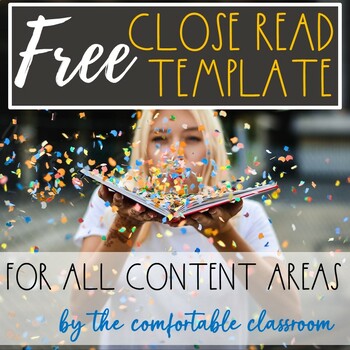 Preview of FREE Close Read Template for All Content Areas