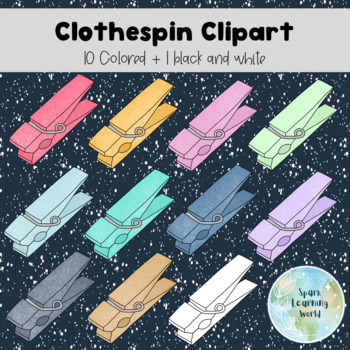 Preview of FREE Clothespin Clipart, Personal and Commercial Use