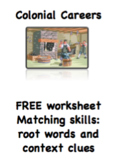 FREE- Colonial Careers - worksheet matching