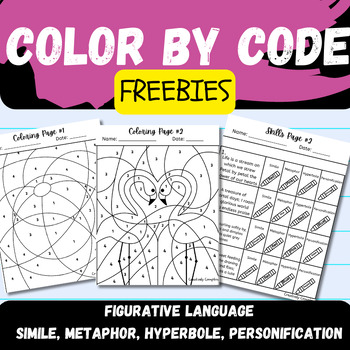 Preview of FREE Color By Code- Figurative Language- Summer Theme