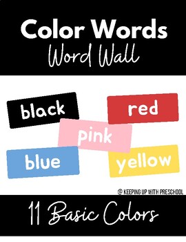 Preview of FREE Color Words | Word Wall Color Words | Color Cards