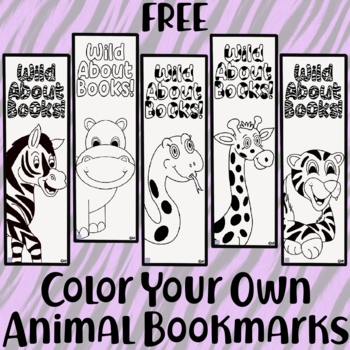 Preview of FREE Color Your Own Animal Bookmarks