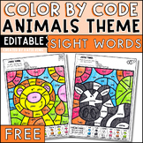 FREE Color by Sight Word Color by Code Pre-Primer and Prim