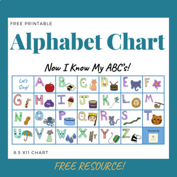 free colorful alphabet chart by teaching nomad24 tpt