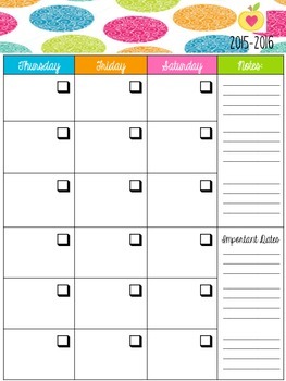 FREE Colorful Calendar Template DIY by Zekan's Creations | TpT