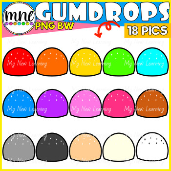 FREE Colorful Gumdrops Candy Winter Clip Art by My New Learning | TPT