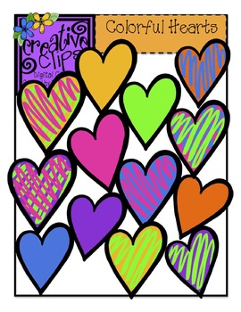 Preview of FREE Colorful Hearts {Creative Clips Digital Clipart}