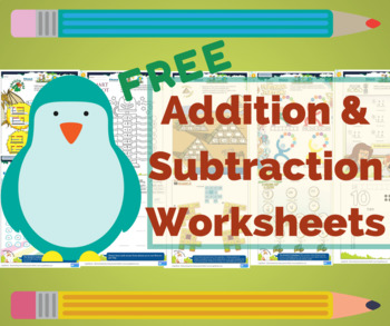 Preview of FREE Colorful Printable Addition And Subtraction Worksheets