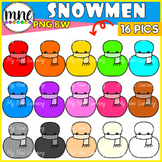 Colorful Snowmen Winter Clip Art