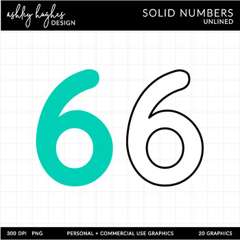 free colorful solid numbers clipart unlined ashley hughes design