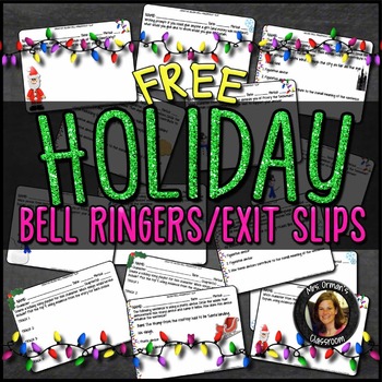 Preview of FREE Common Core Holiday Bell Ringer/Exit Slips