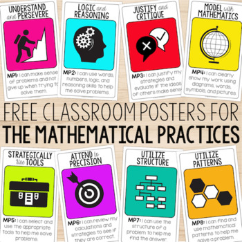 Preview of FREE! Common Core Mathematical Practices Classroom Posters