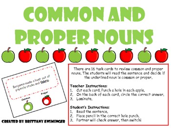 FREE!!! -Common and Proper Noun (Apple Poke) by Brittany Ensminger