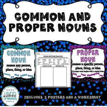 Preview of FREE Common and Proper Nouns {Posters and Worksheet}
