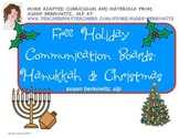 FREE Communication Boards for Hanukkah and Christmas for A