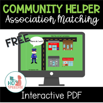 Preview of FREE Community Helper Associations | NO PRINT PDF for Distance Learning