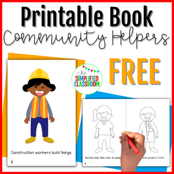 Preview of FREE Community Helpers Easy Reader Printable Decodable Book